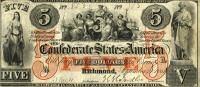 Gallery image for Confederate States of America p14: 5 Dollars